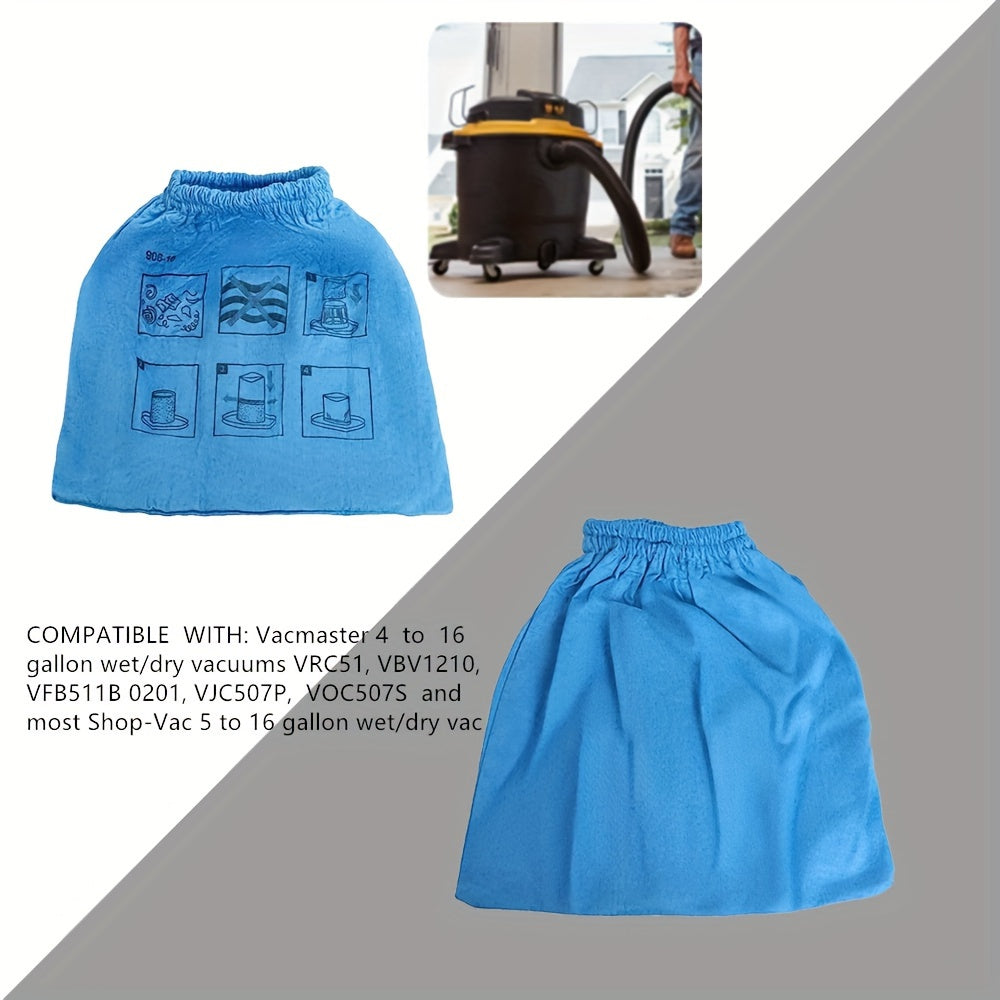 Nam va quruq tozalash qurilmalari uchun 2 ta paketli vakuum filtri chang sumkalar, 15-60L, to'qima mato