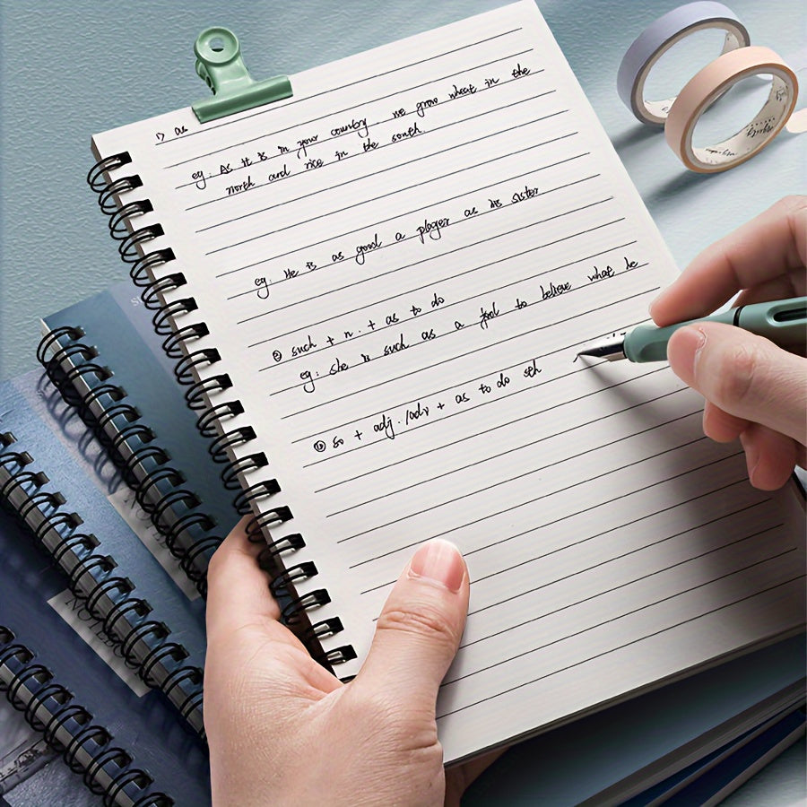 Set of 4 A5 Spiral Notebooks 320 Pages Gradient Blue Office Supplies