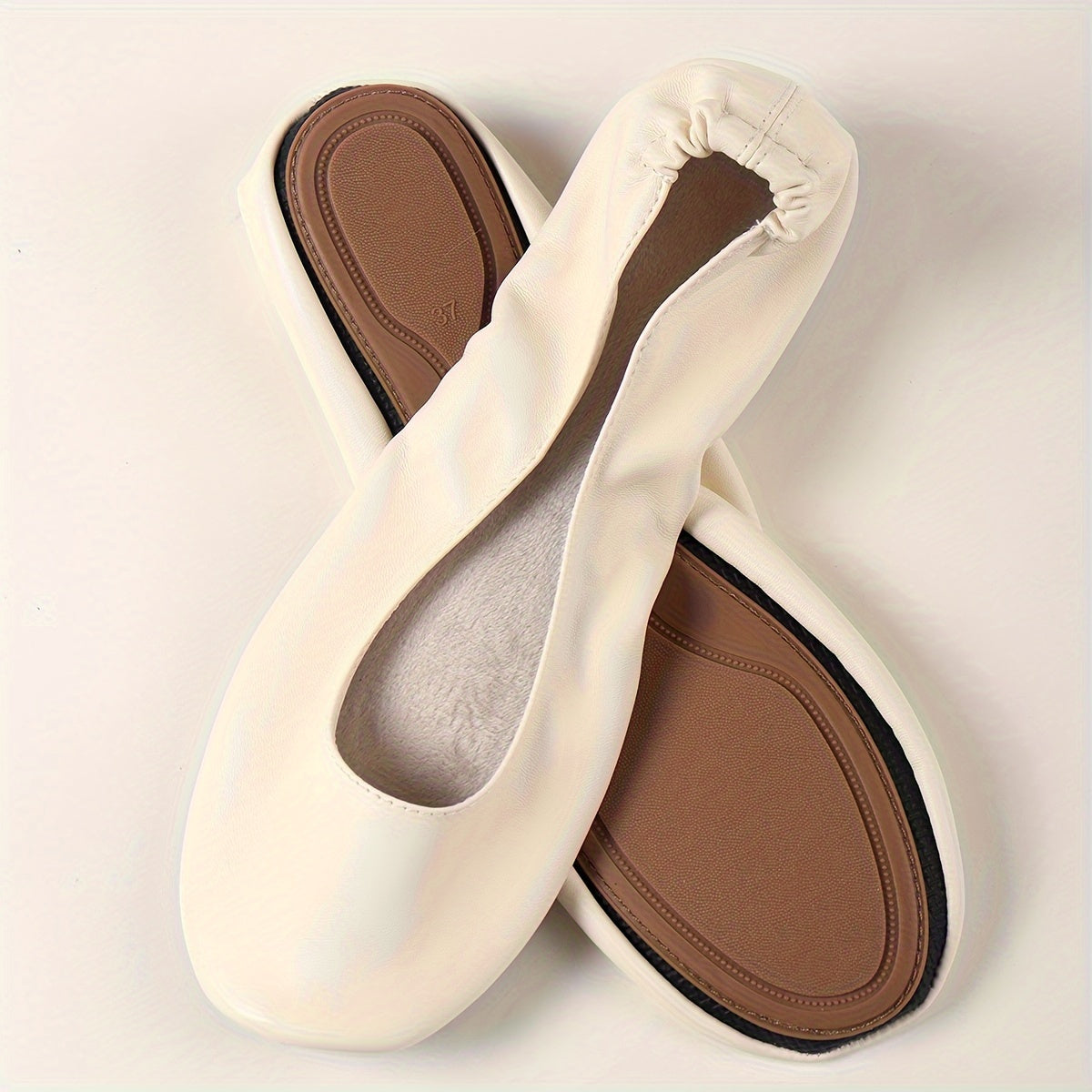 Women's Non-slip Foldable Ballet Shoes Beige Black Gold Silver Indoor Outdoor