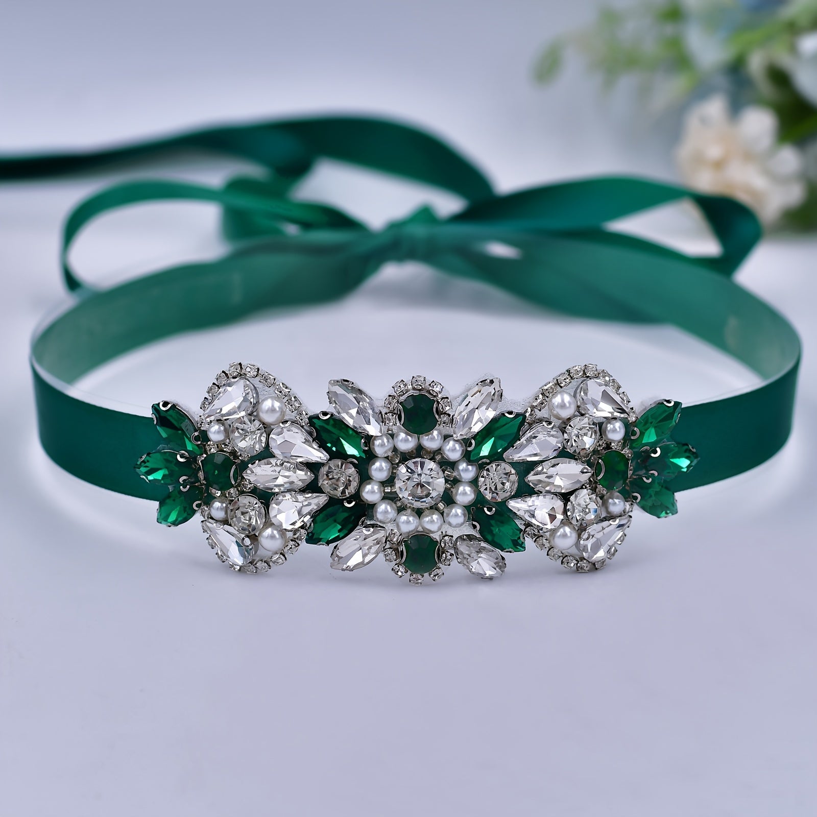 Cinturón de cadena de cintura con pedrería brillante para accesorio de vestido de novia