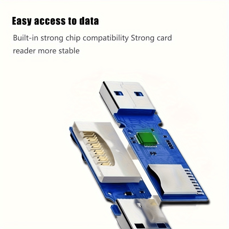 USB 2.0 Mini SD Card Reader for High-Speed Data Transfer Plug and Play Compatible with SD and TF Cards