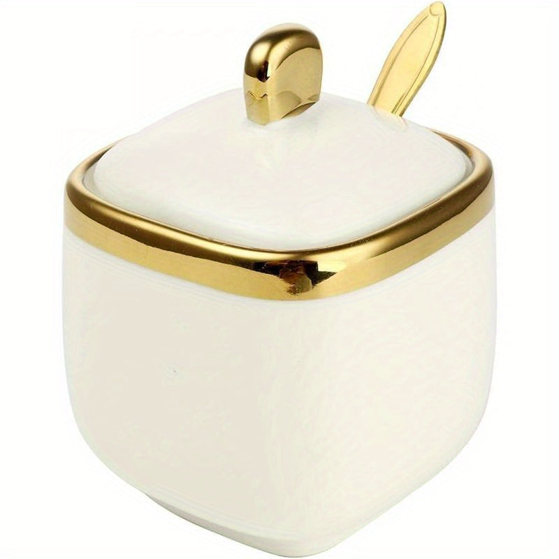 Juego de 3 piezas de tarros de porcelana para condimentos con tapas, organizador de azúcar, especias y condimentos