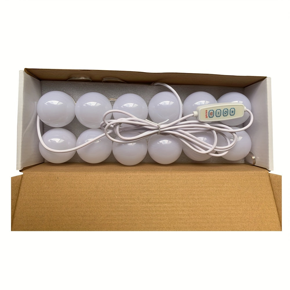 3-Color Dimmable LED Makeup Mirror Bulb USB Powered for Bedroom Bathroom Dressing Table