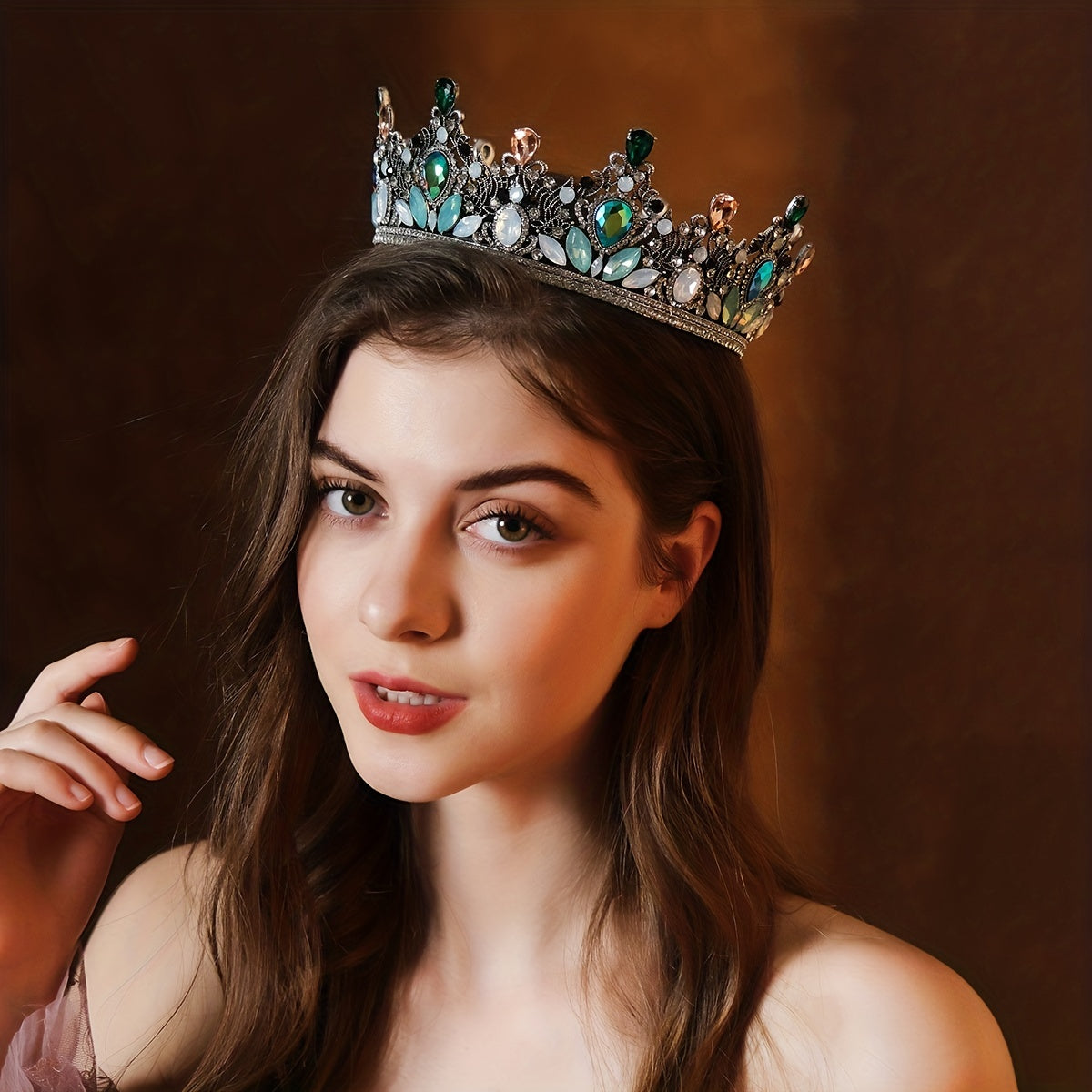 Vintage to'yli tiara taqilishi, to'ylar, promlar va konkurslar uchun rhinestones