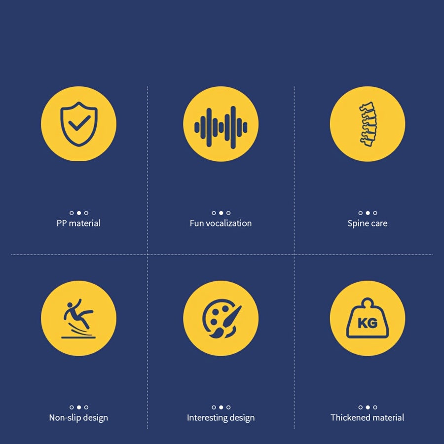 Silla de animal de dibujos animados que emite sonidos para niños con respaldo de felpa, antideslizante y duradera