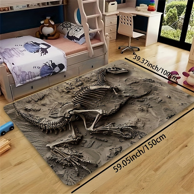 Dinosaur Fossil Area Rug Thick Soft Machine Washable Indoor Decor Mat