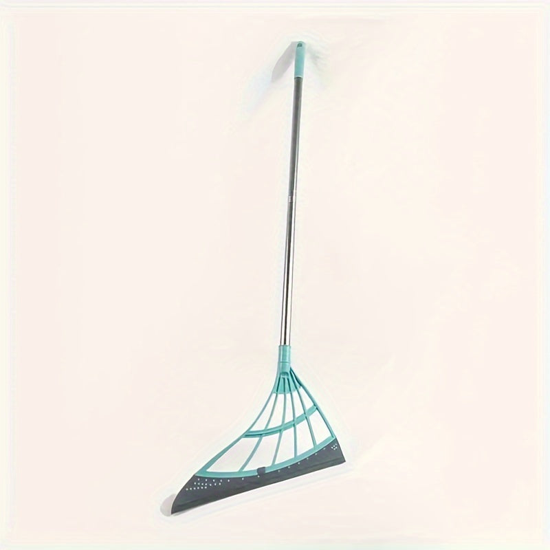 Silicone Broom and Squeegee Combo Extendable Handle for Pet Hair and Glass Cleaning