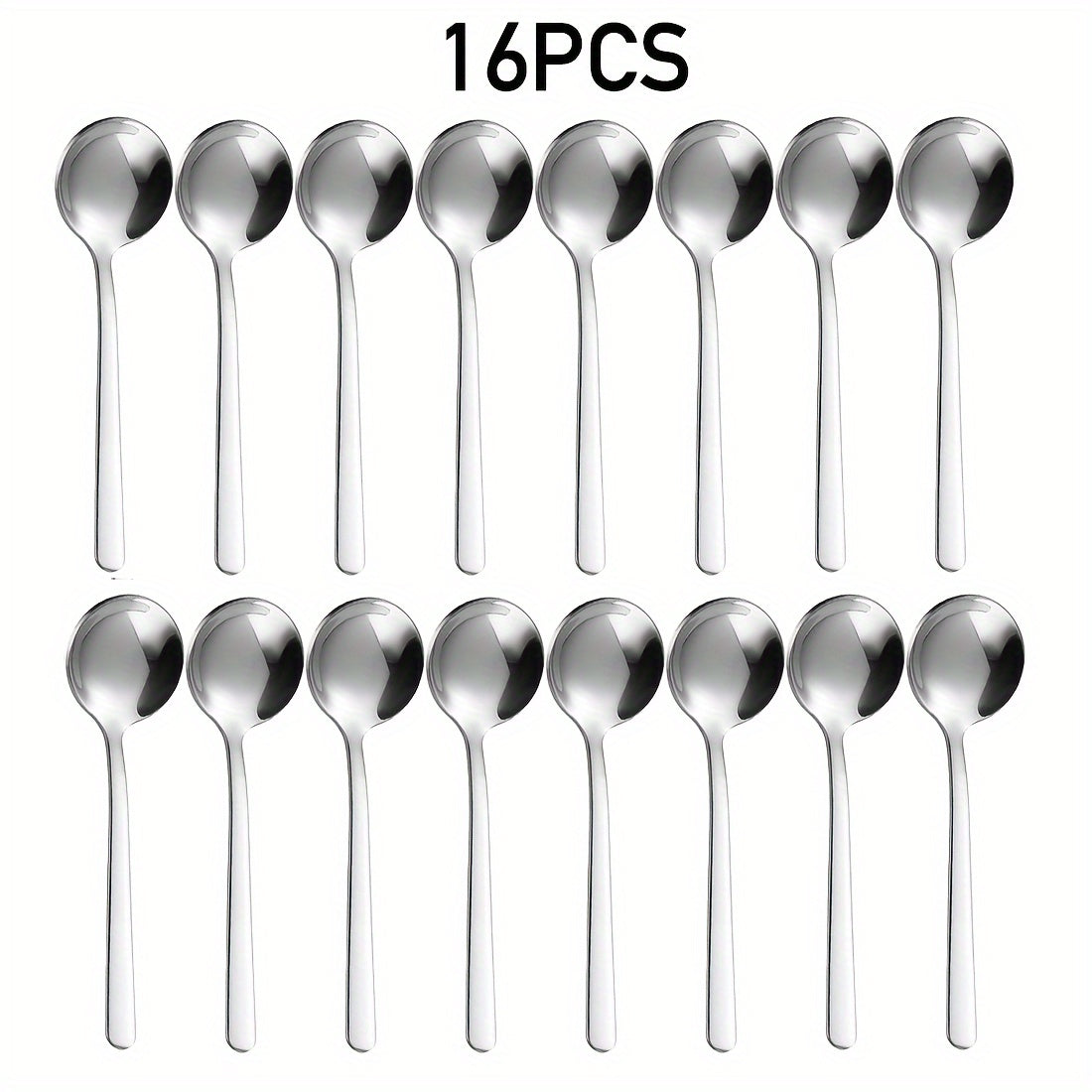 Set of 8 or 16 Stainless Steel Espresso Spoons for Coffee and Desserts