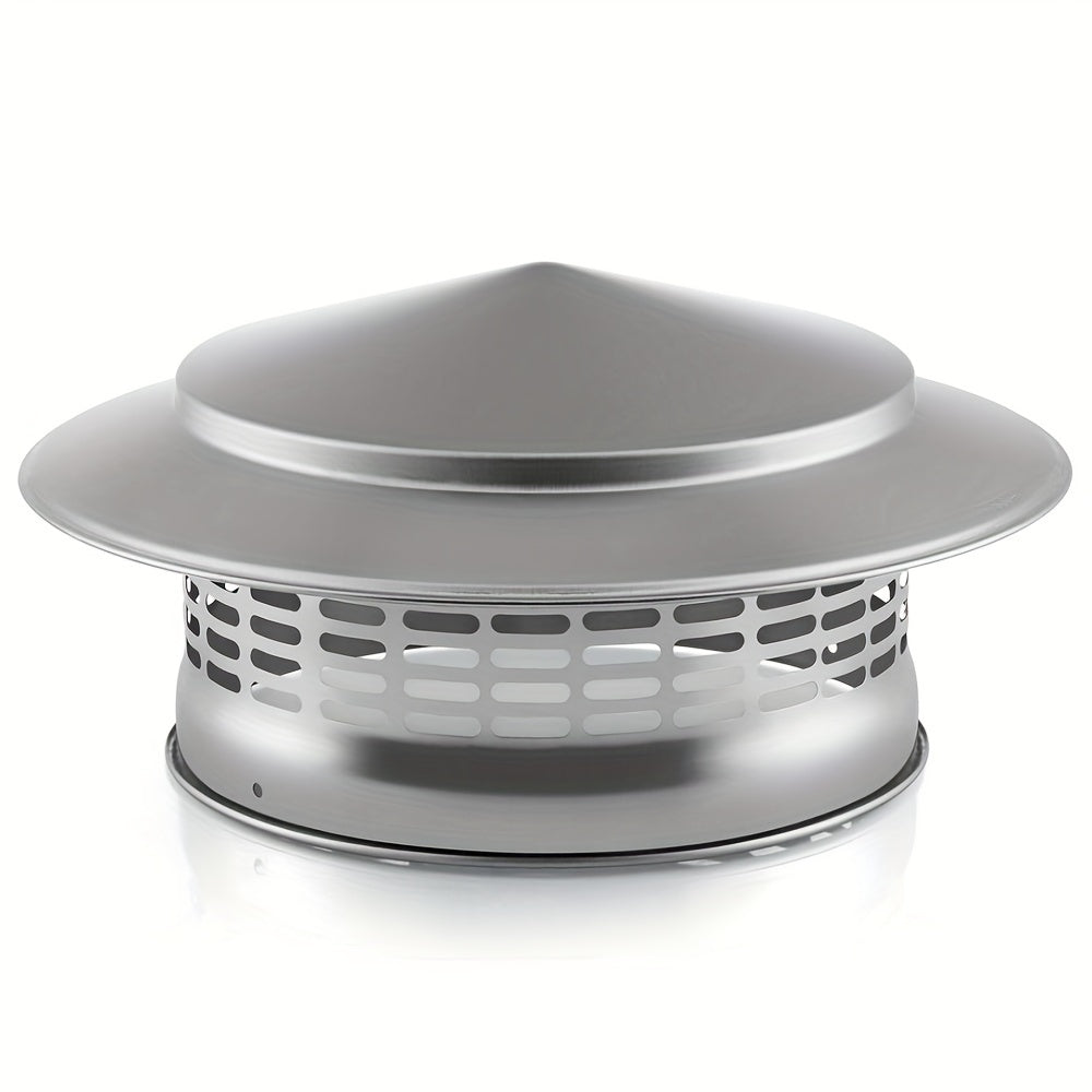 Stainless Steel Chimney Cap 20.32cm Round Vent Pipe Rain Cover Mesh Screen