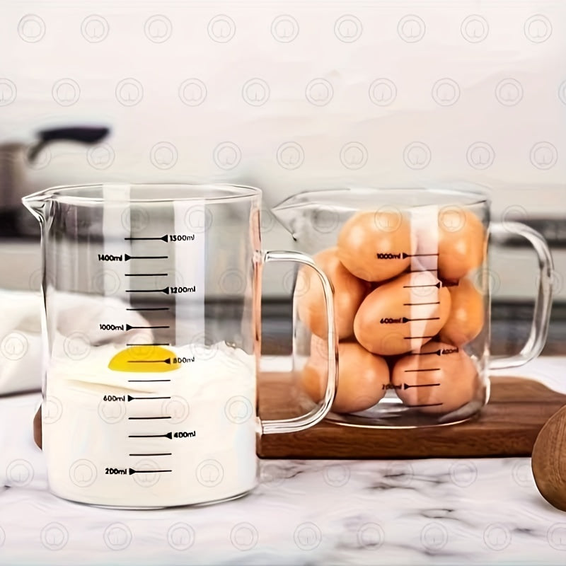 Juego de tazas medidoras de vidrio de borosilicato resistentes al calor, duraderas, para cocina y repostería 33.81oz