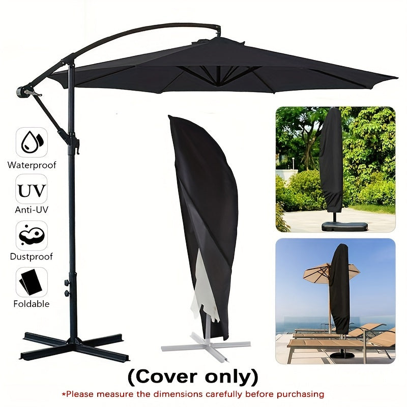 Funda para paraguas exterior de tela Oxford para patio, paraguas romanos y rectos, negro, 106.68cm-279.4cm