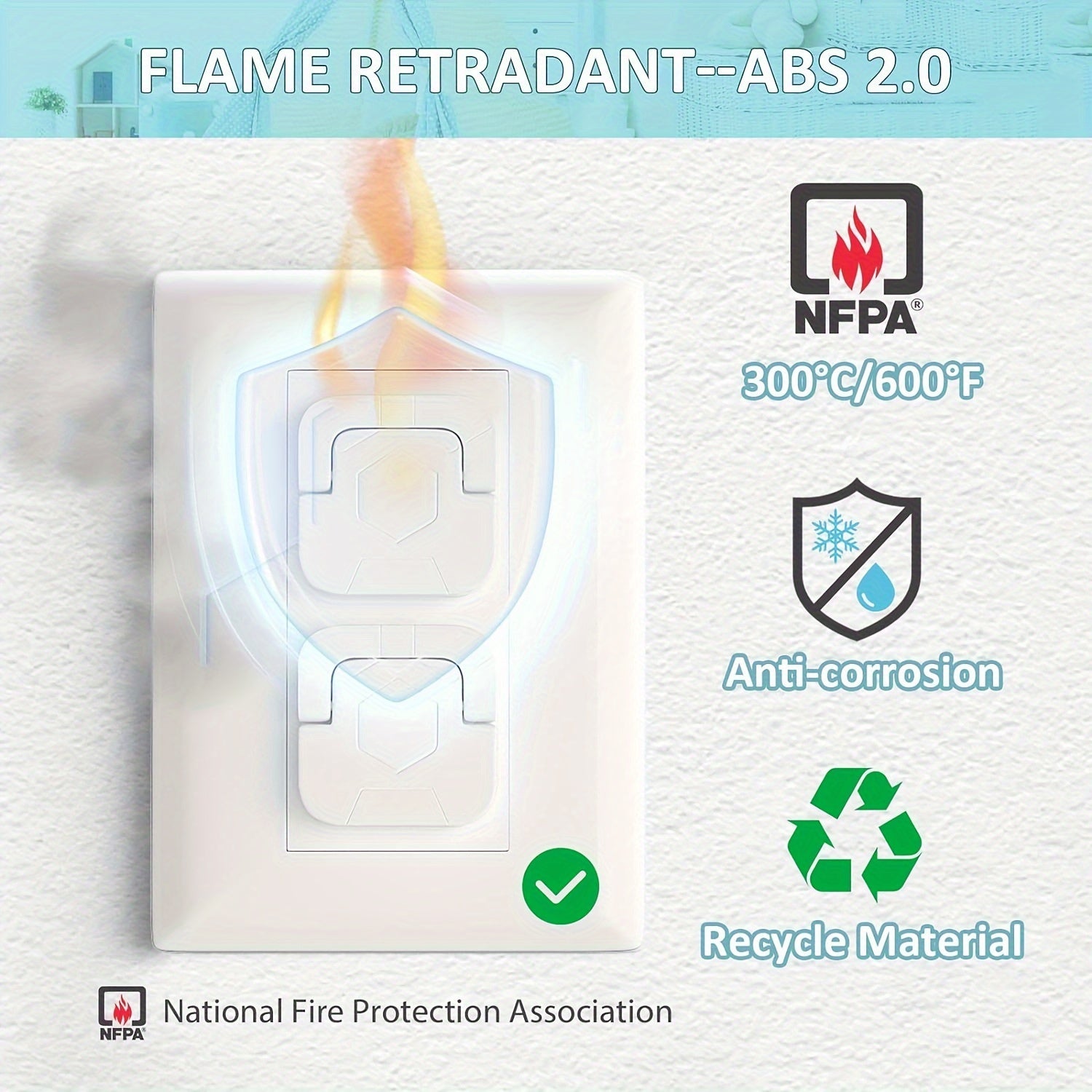 Pack of 60 White Childproof Outlet Covers Electrical Plug Protectors Safety Caps