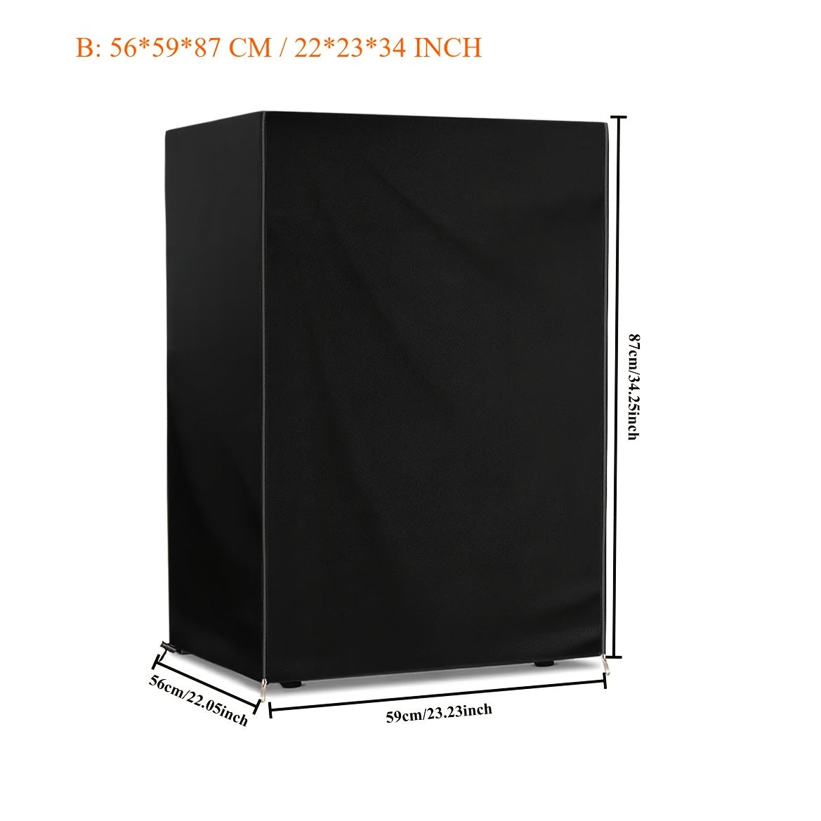 Funda impermeable para exteriores para nevera con cremallera enrollable 58cm x 58cm x 142cm