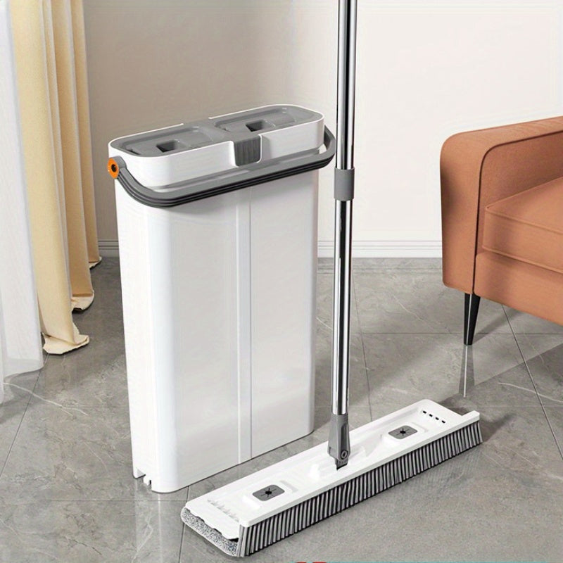 Modern Home Mop and Bucket Set with Self-Cleaning System, 40cm Floor Mop