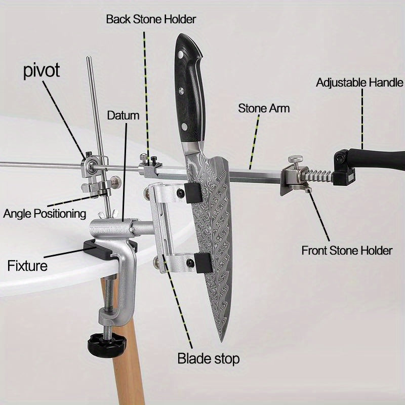 Afilador de cuchillos multifunción 2024, ángulo fijo, piedras de diamante y petróleo