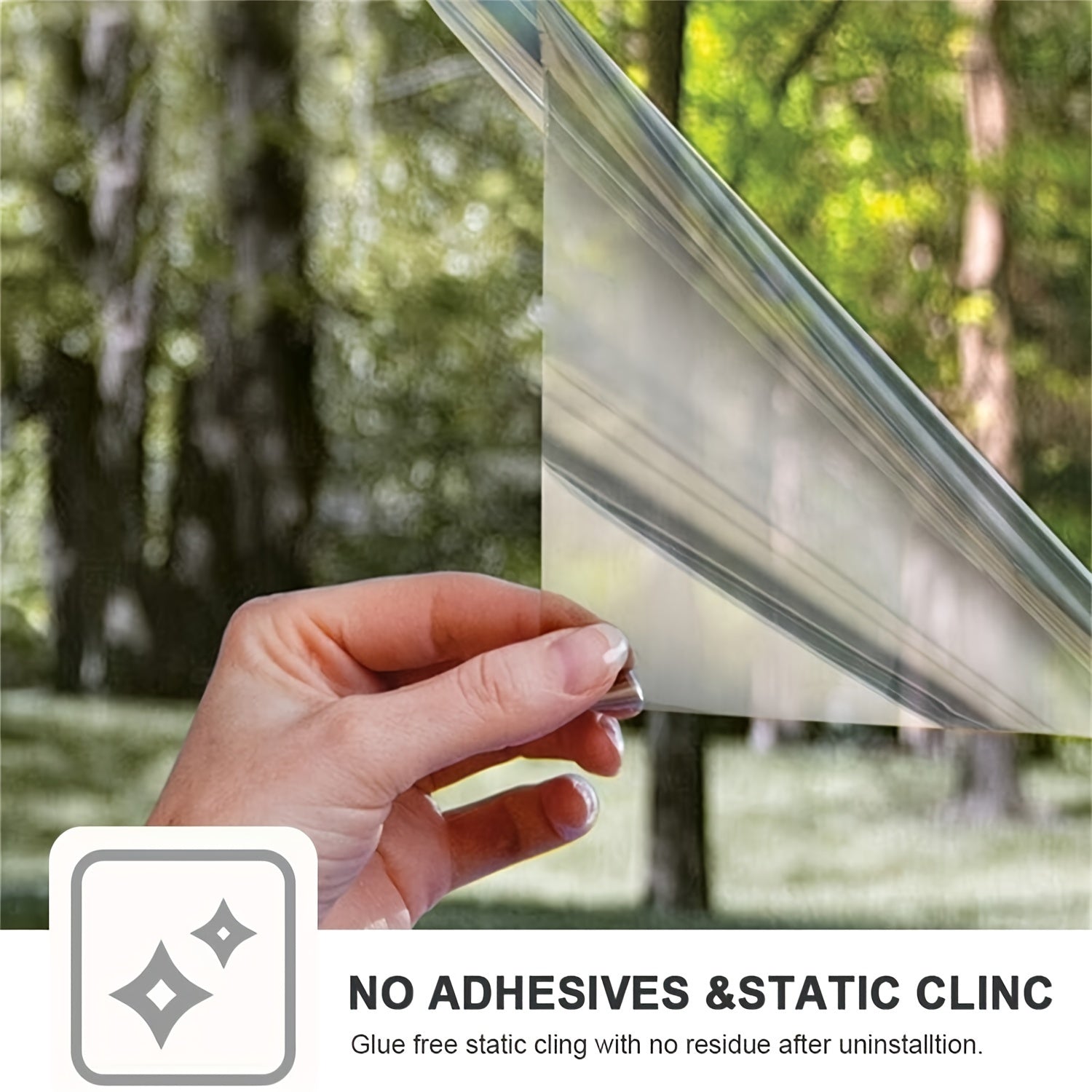 Silvery Sun Film Glass Sticker Static-Free Non-Transparent Privacy Window Film