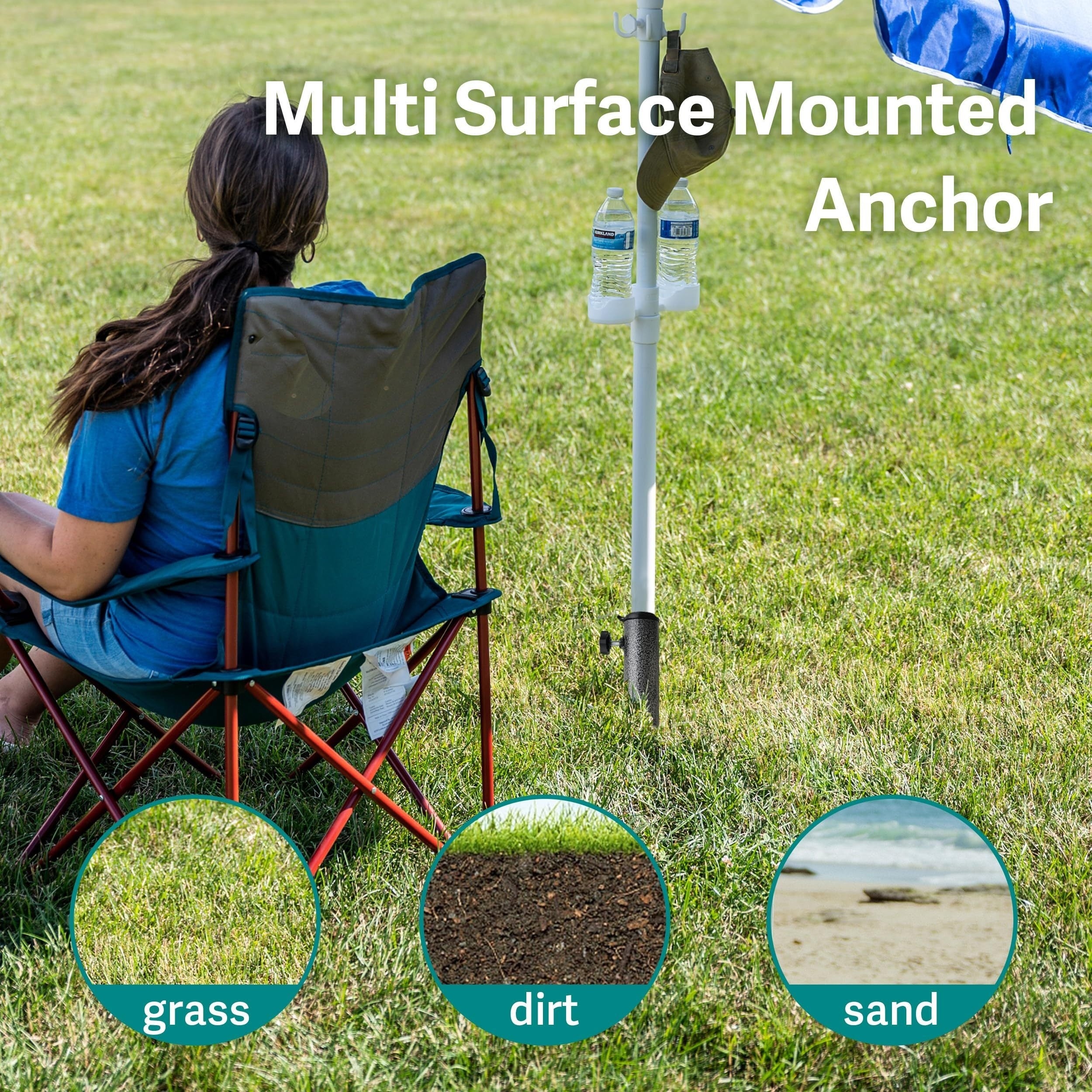 Heavy-Duty Steel Umbrella Base Stand for Outdoor Use Fits 28-32mm Poles