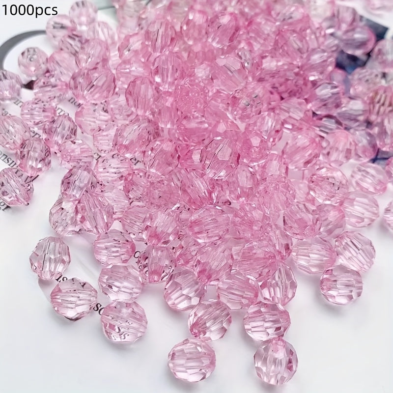 1000 piezas de cuentas de esquina de acrílico transparente de 6mm para bricolaje, joyería y decoración del hogar