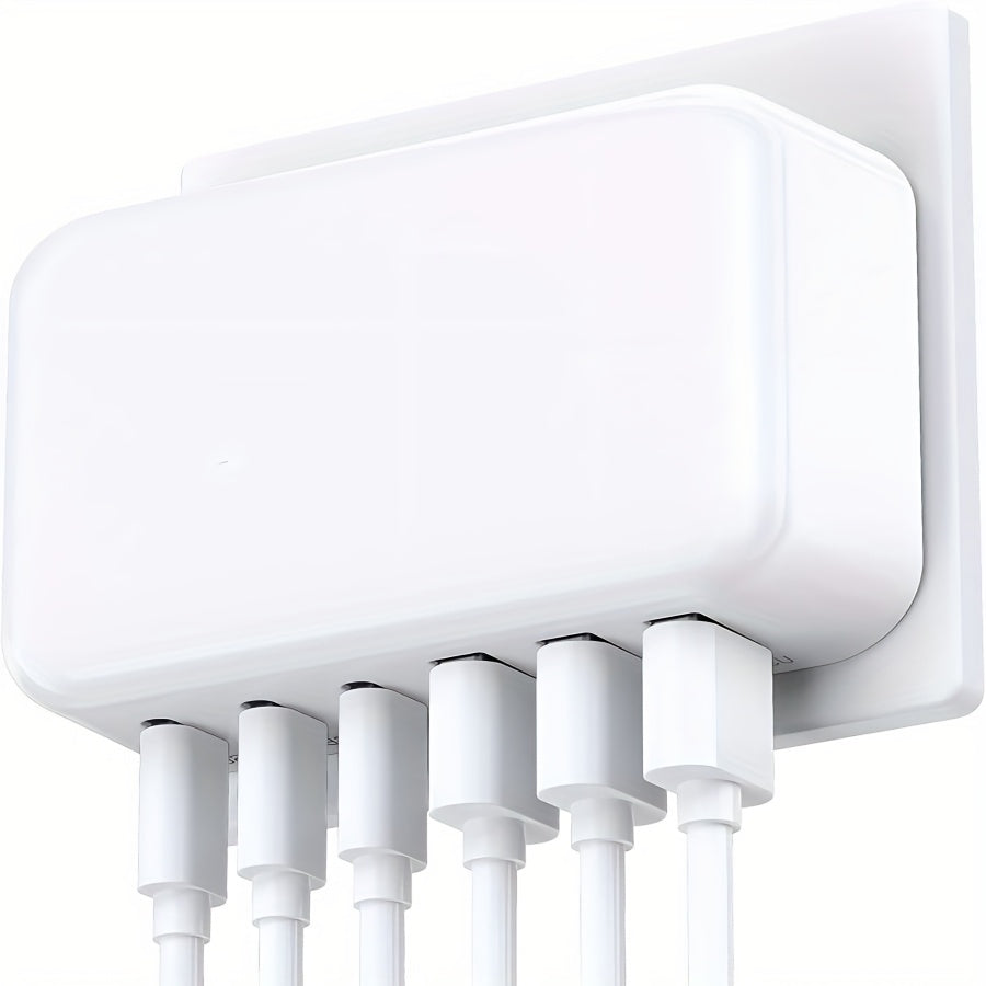 6-Port 100W USB C Wall Charger with 6-In-1 Fast Charging for iPhone iPad Samsung and More