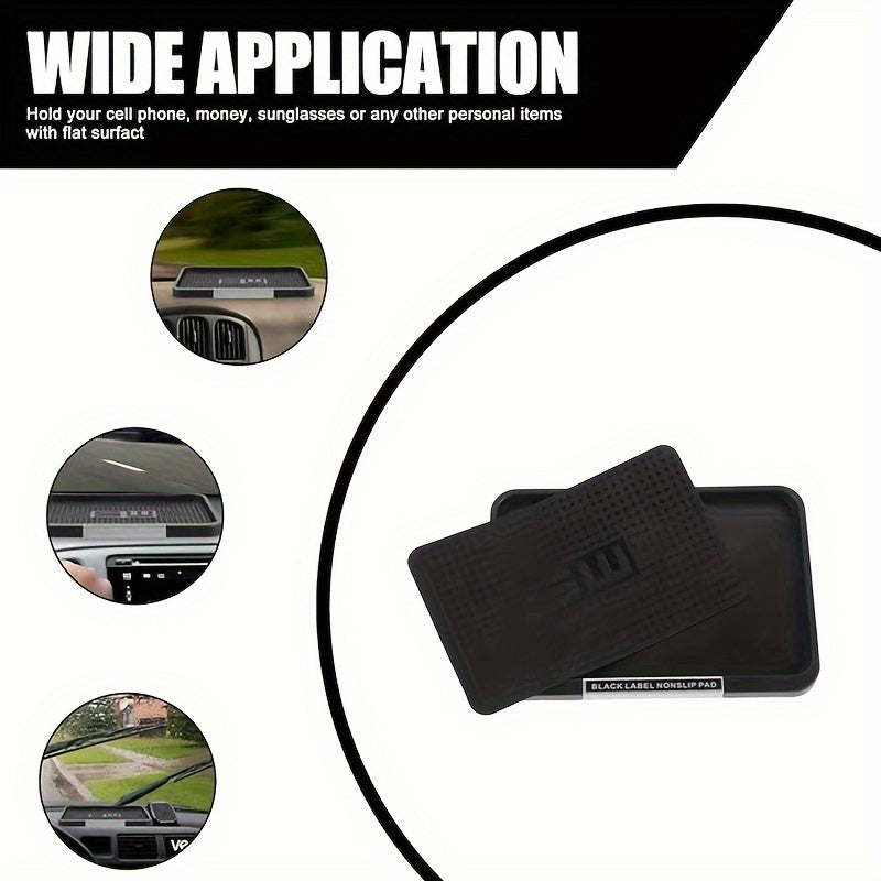 Anti-Slip Car Dashboard Mat with Faux Leather Phone and Glasses Holder