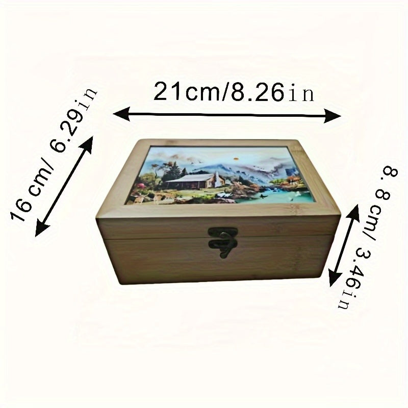 Bamboo Storage Box for Tea and Coffee Kitchen Organizer