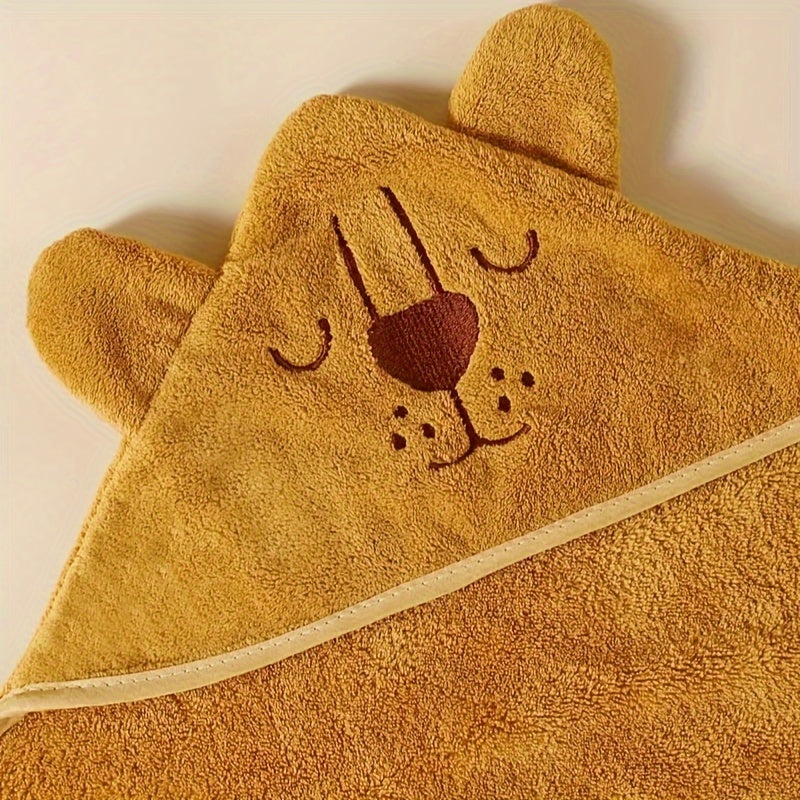 Hooded Bath Towels for Kids Cartoon Animal Designs Soft Polyester Absorbent Cozy 0-8 Years