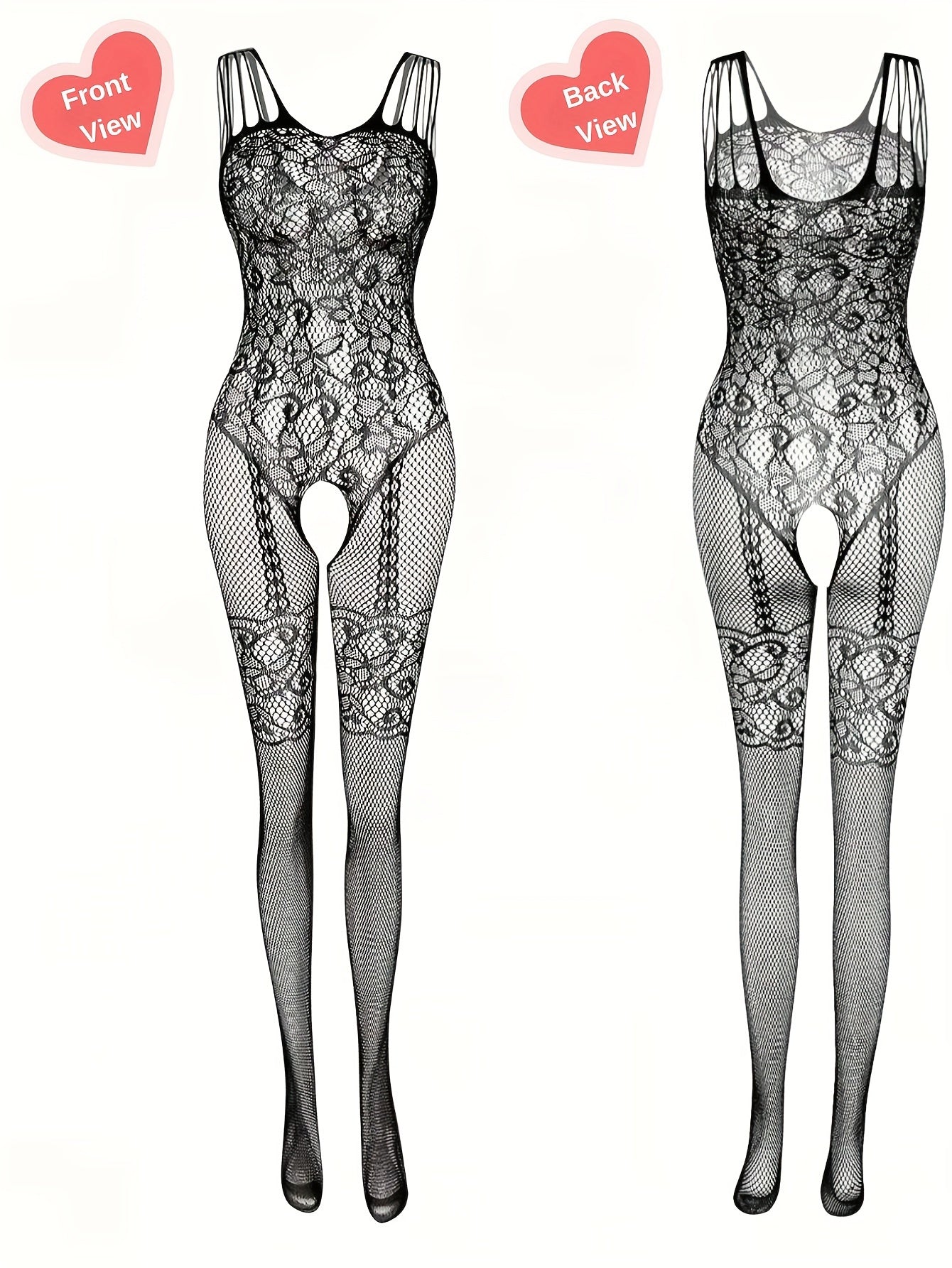 Women's Bodystocking Set 4-Piece Seamless Erotic Lingerie Without Underpants