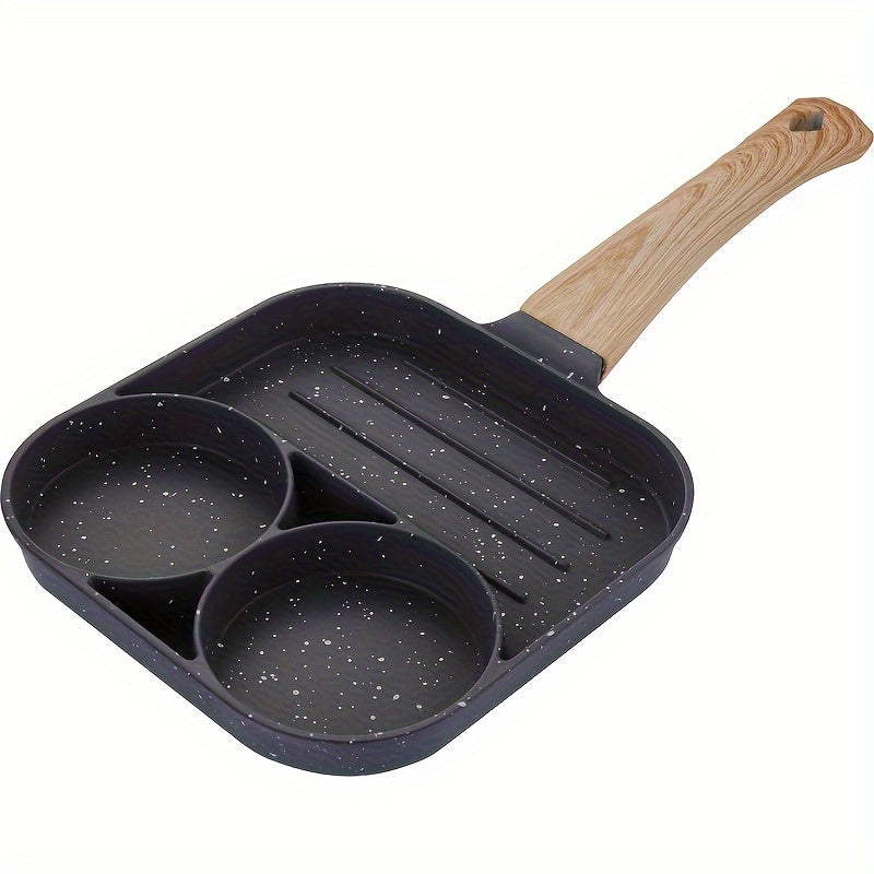 Non-Stick Frying Pan with Wooden Handle for Induction and Gas Stoves 10-Inch