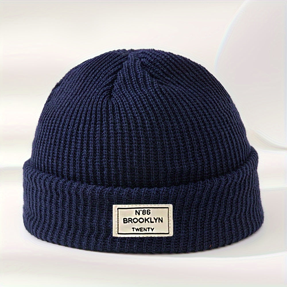 Teen Knit Beanie with Trendy Label Design, Lightweight, Machine Washable