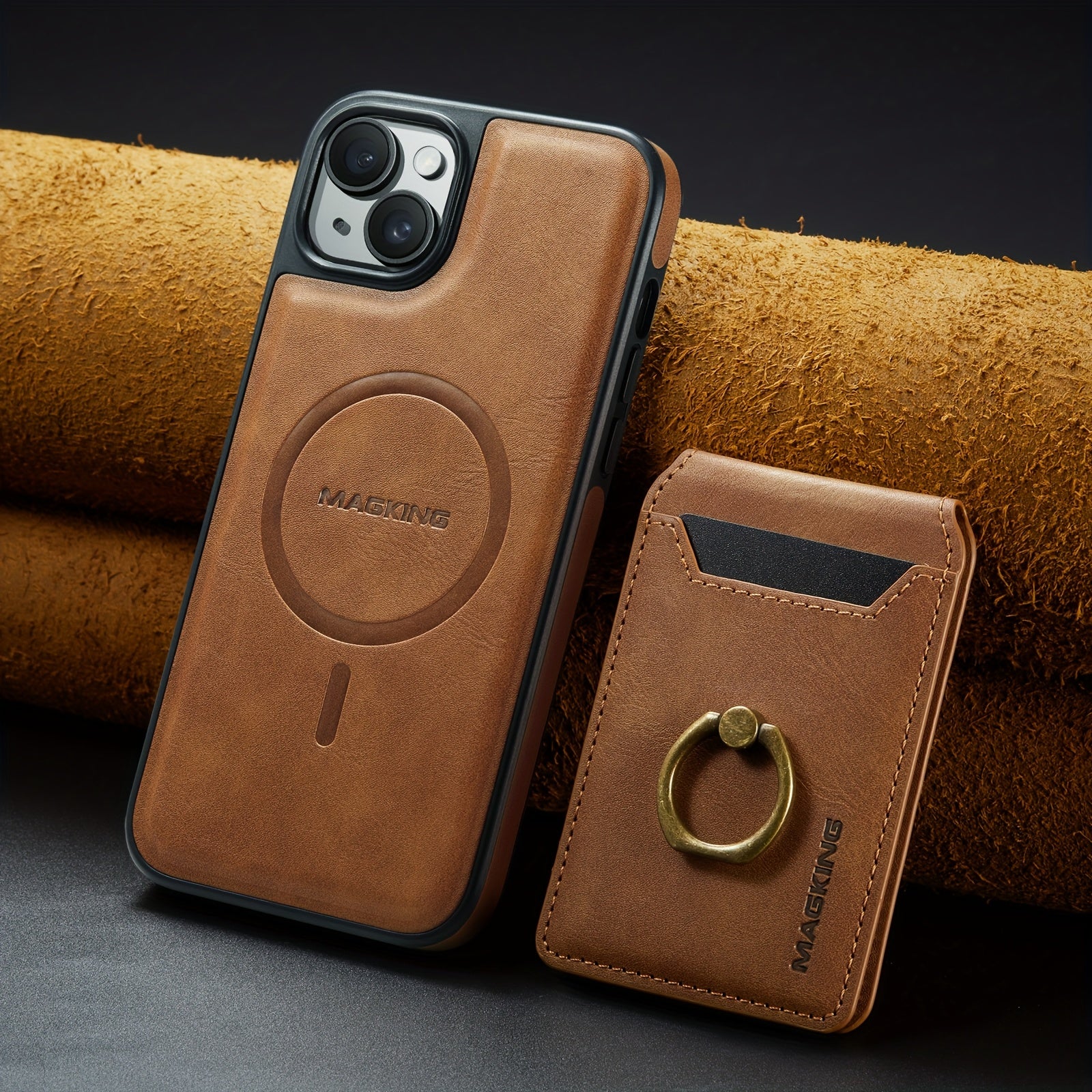 Detachable Faux Leather Phone Case with Magnetic Card Slots Kickstand RFID Blocking for iPhone 12-16 Pro Max Plus