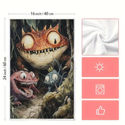 Dunyo bo'ylab Cryptid Creatures dizayni bilan bezatilgan ikki dona juda shinam oshxona sochiqlari. Bu juda yaxshi oson yuviladigan va yuqori singdiruvchi idish sochiqlari 40.64x60.96 sm o'lchamda bo'lib, oshxona ta'til bezaklari uchun mukammal. Bu
