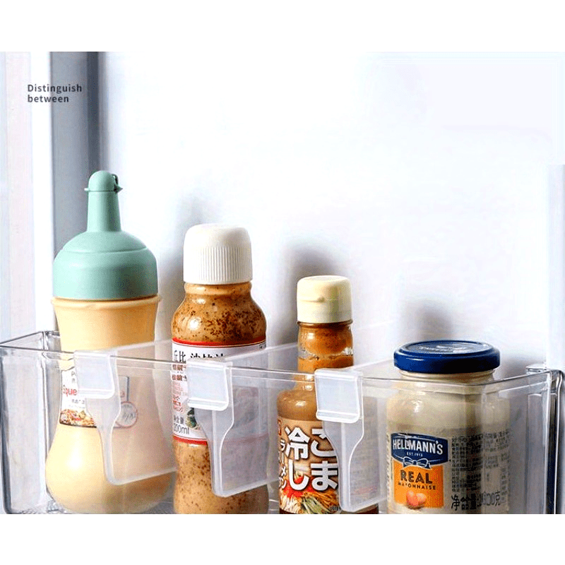 Multi-Functional Refrigerator Organizer Divider Storage Partition with Buckle Transparent Plastic Neat and Stable