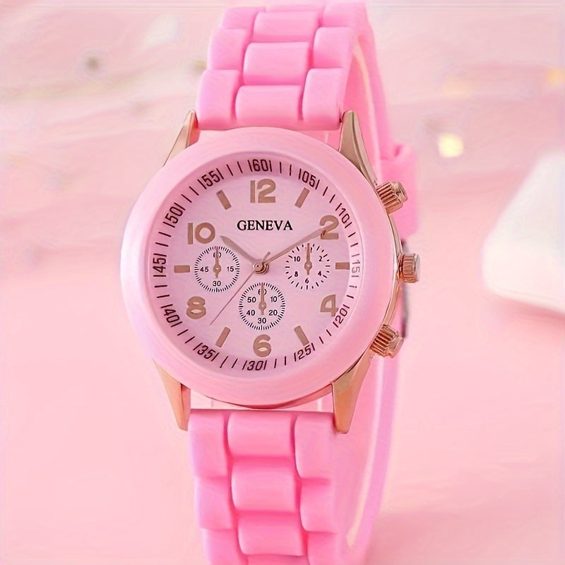 Set of 2 Silicone Wrist Watches for Teenagers with Casual Straps and Pointer Display