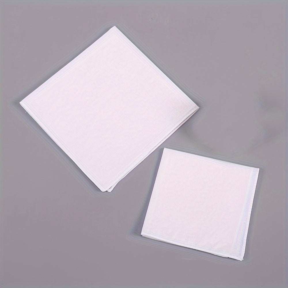 24 Pieces White Cotton Handkerchiefs 7.87 Inch Absorbent for Sweat Wiping Suitable for Men Women and DIY Printing
