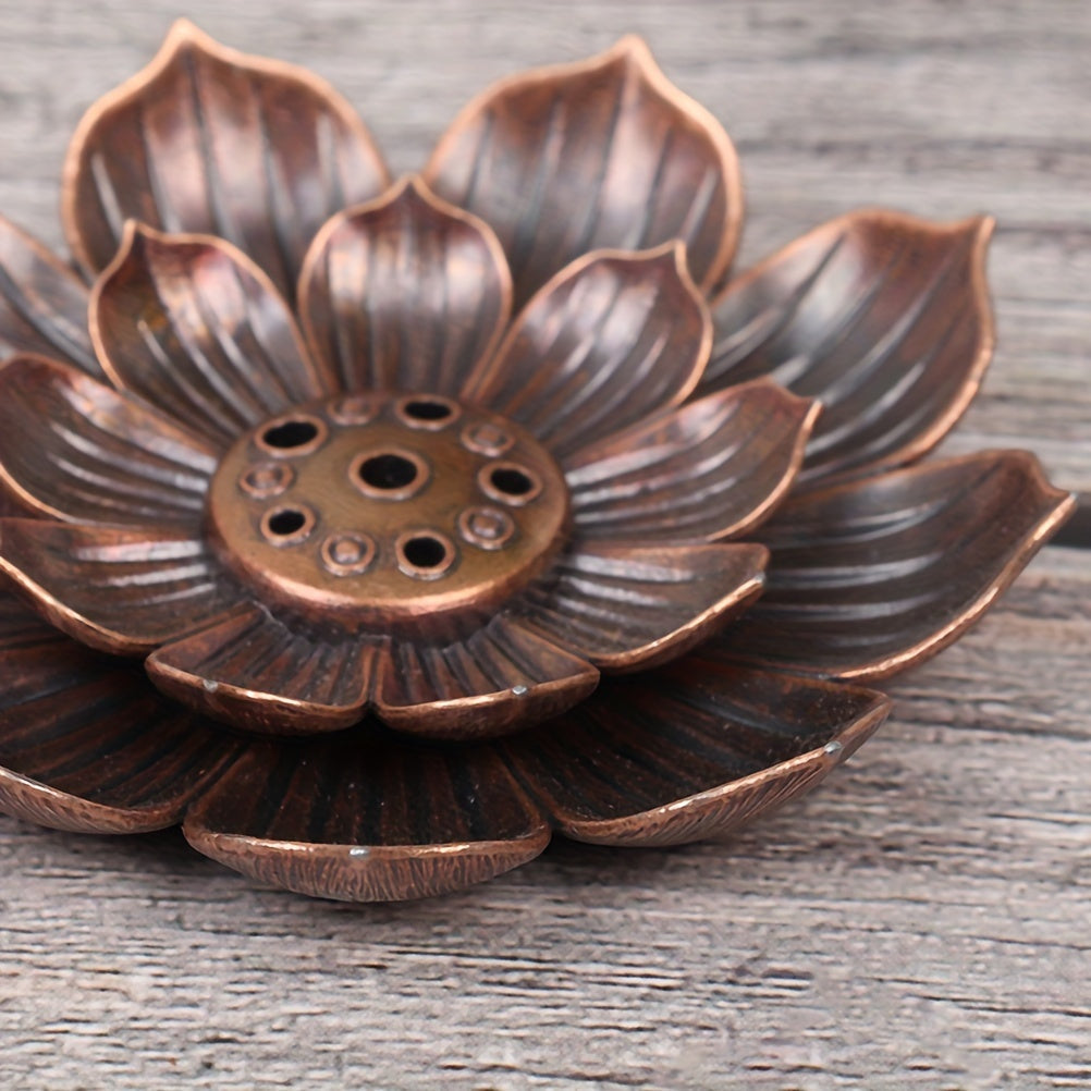 Incense Burner Holder for Tea Ceremony and Home Decor Lotus Flower Ceramic
