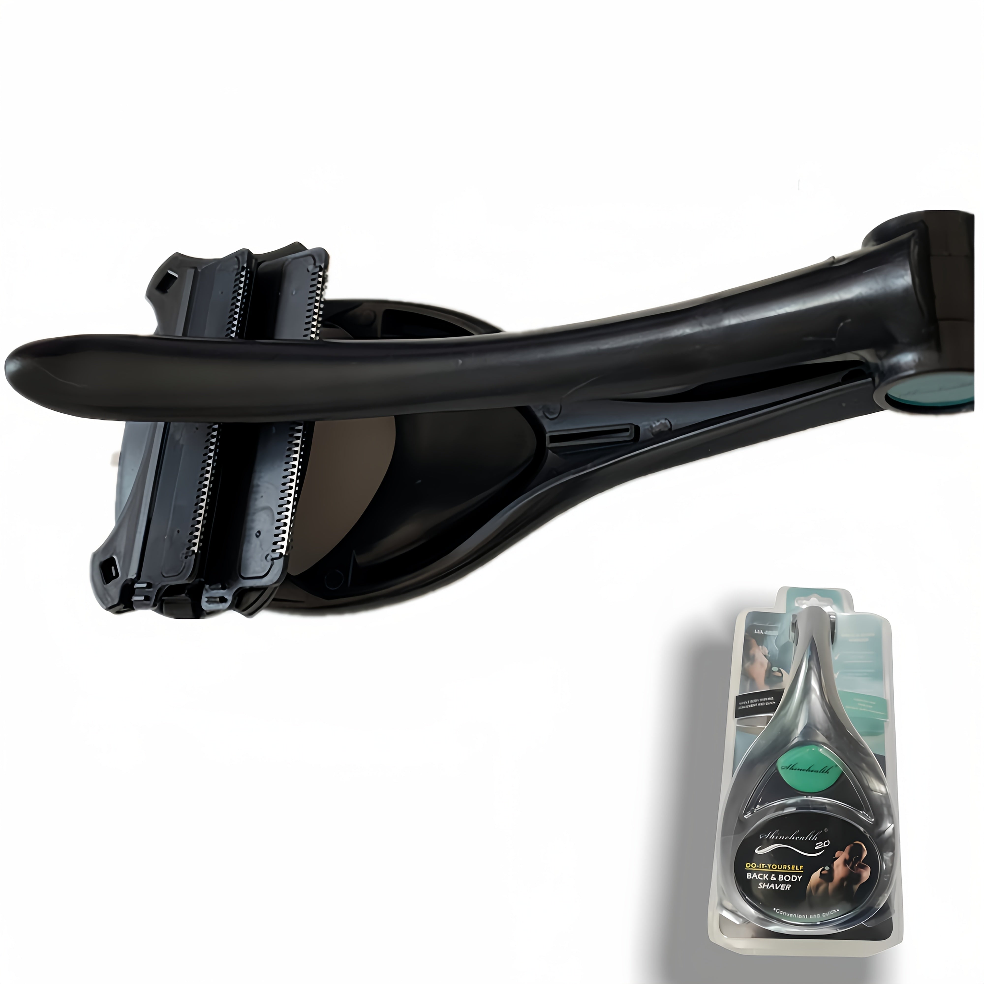 Set de maquinilla y hojas para espalda de hombre con mango ergonómico para afeitado en seco y húmedo