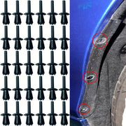 30 piezas de clips de remache de plástico negro para guardabarros para sujetadores de carrocería