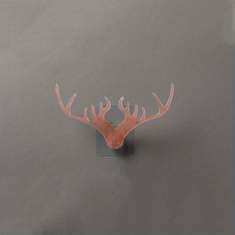 Antler Wall Hook for Home Decor Punch-Free Key Holder Storage Rack