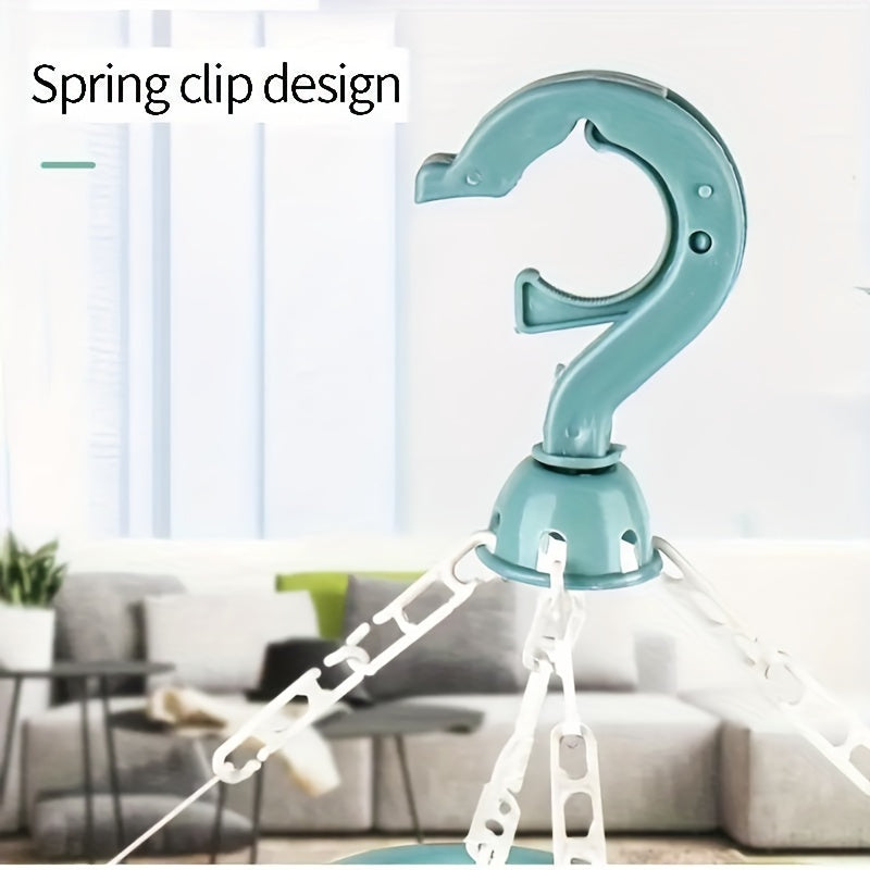 Foldable Clothes Organizer with 32 Clips for Socks and Underwear in Pink Blue Green