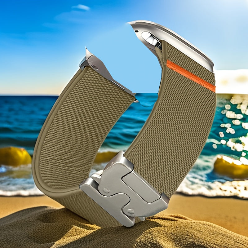 Elastic Nylon Loop Band for Apple Watch 38mm-49mm Non-Water Resistant Polyamide Strap for Men Women