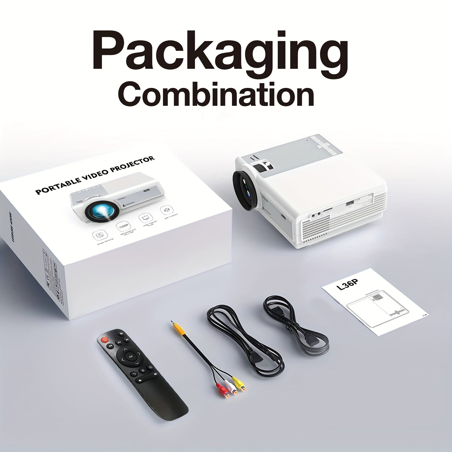 Full HD Portable Projector with WiFi 5G Support, 1920x1080 LCD, Home Cinema