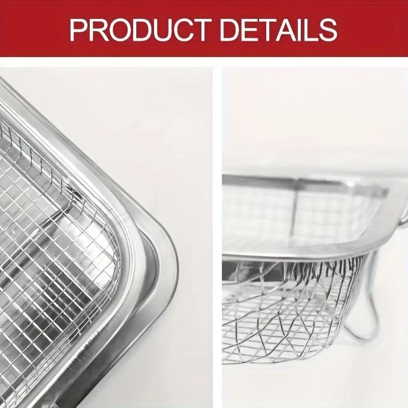 2 ta Havo Fryer Savatlari va Qovoqlar to'plami - Yopishqoq Mesh Qovurish Grill Savatlari, Havo Fryer, Pishirish va Qovurish uchun mukammal. Pishirish idishlari, Oshxona, BBQ va Grill Aksessuarlarini o'z ichiga oladi.