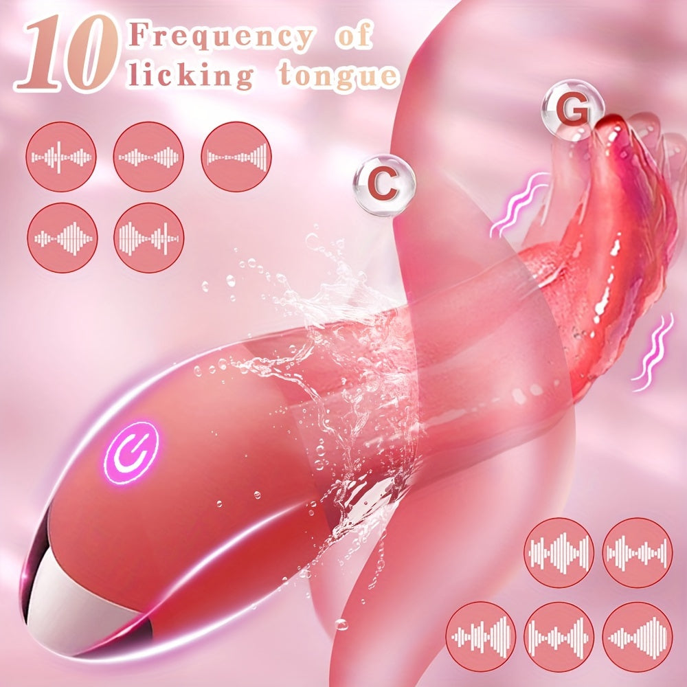 Female Soft Silicone G-Spot Clitoral Stimulator With 10 Frequency Settings