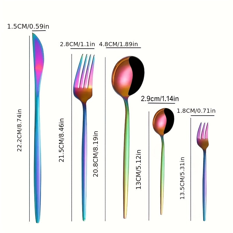 30-Piece Stainless Steel Tableware Set for Hotel Restaurant Kitchen Use