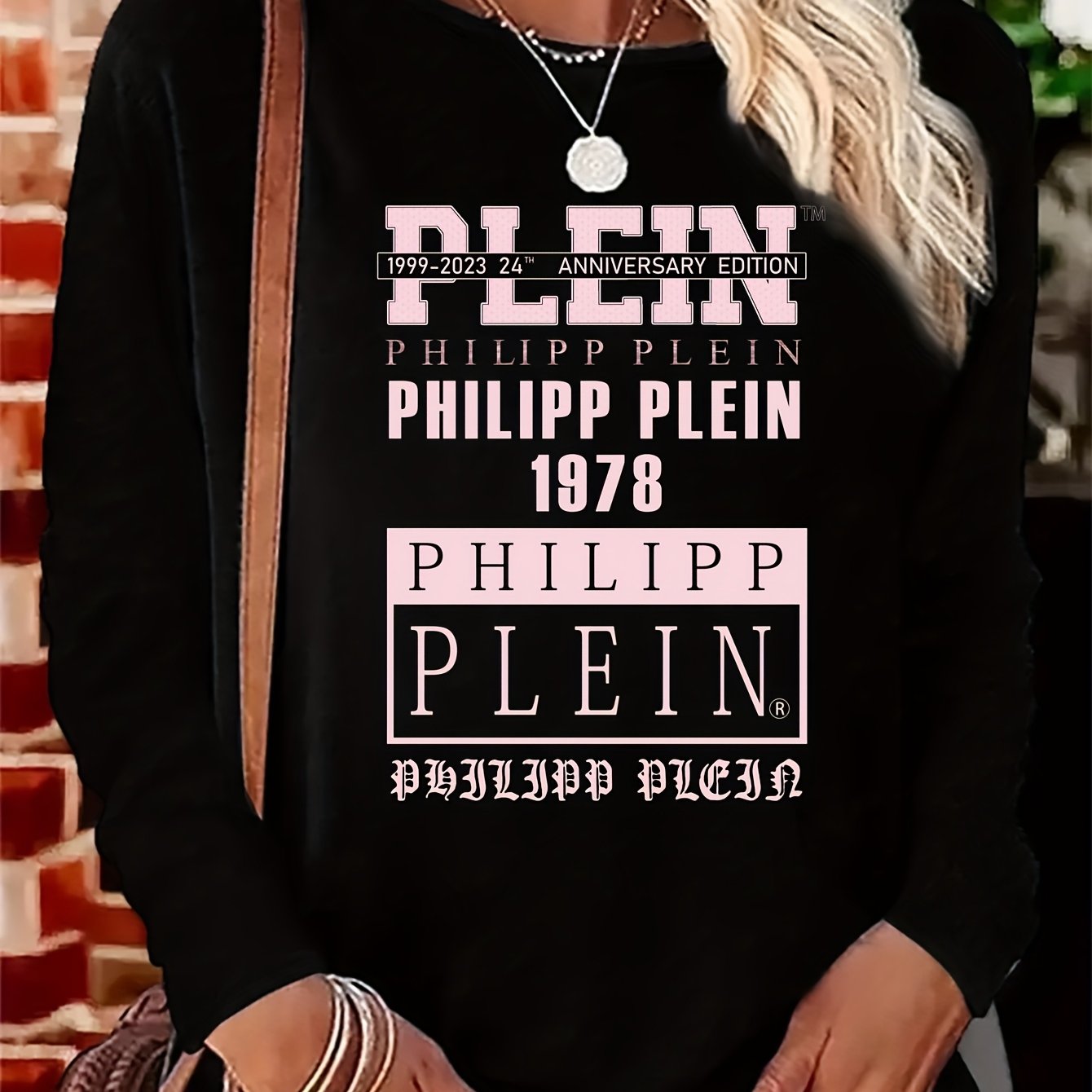 Plus Size Women's Casual Long Sleeve T-Shirt Soft Round Neck Letter Print Top