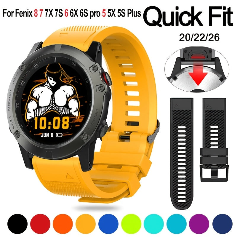 Silicone Watch Band 20mm 22mm Quick Release for Garmin Fenix and Forerunner