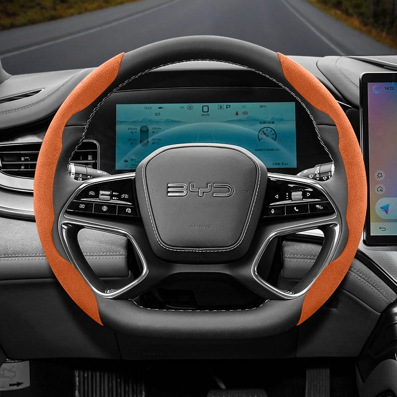 Ultra-Thin Anti-Slip Steering Wheel Cover Black Red Green Orange Brown Mocha