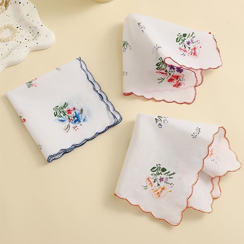 Women's Cotton Handkerchiefs 12 Pack Floral Print Lightweight for Wedding Outdoor Use
