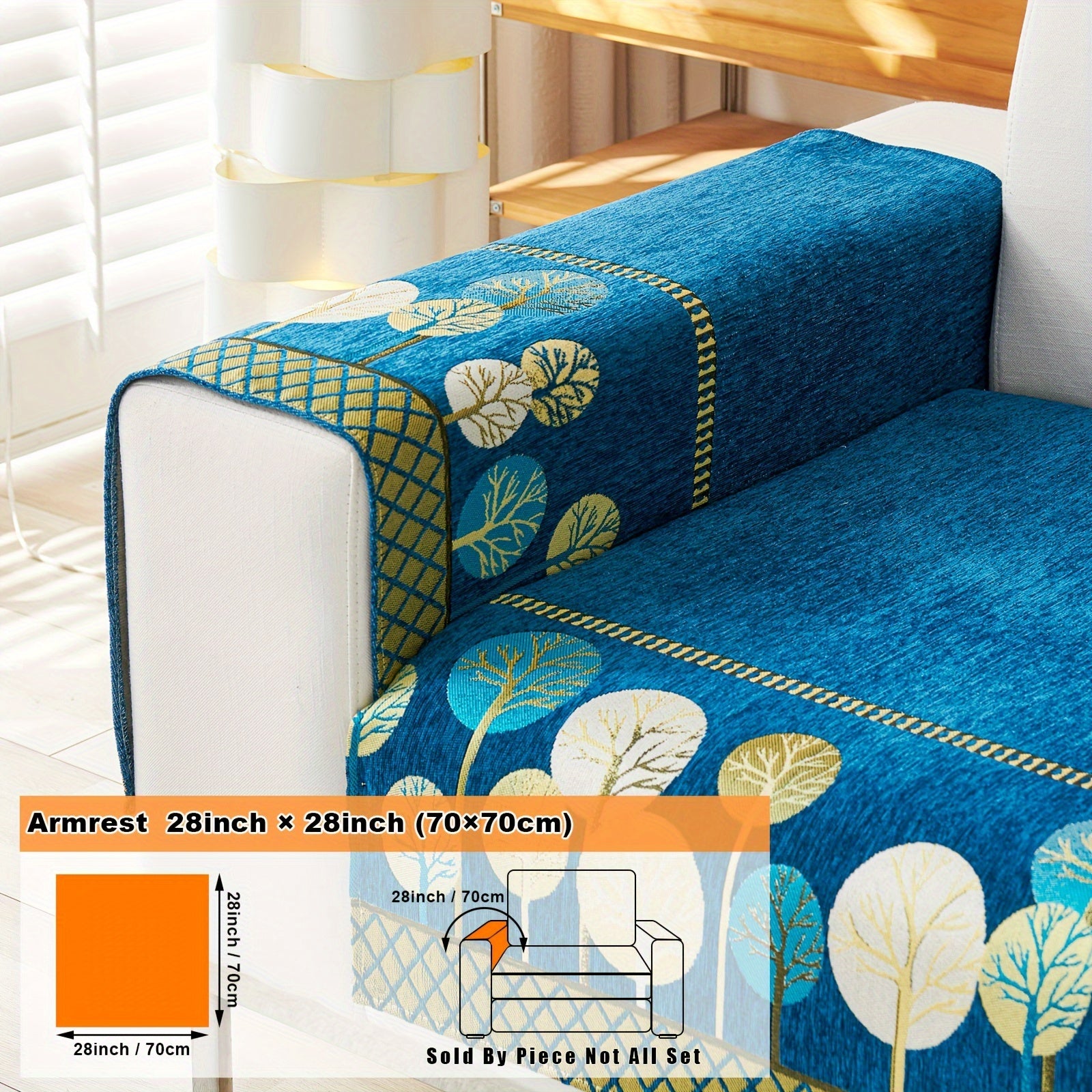 Bohemian Moonlit Trees Sofa Cover for Single to Quadruple Seaters Pet-Friendly Machine Washable Viscose