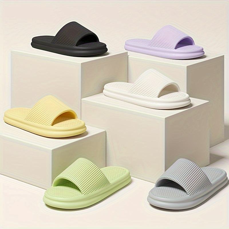 Домашние EVA тапочки для пар, повседневные, легко надевающиеся, с круглым носком, однотонные, унисекс